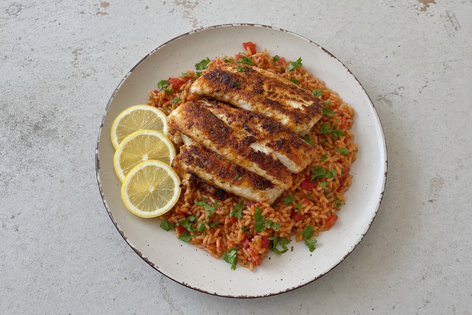 Filetes de Peixe-Galo com Arroz de Tomate Malandrinho
