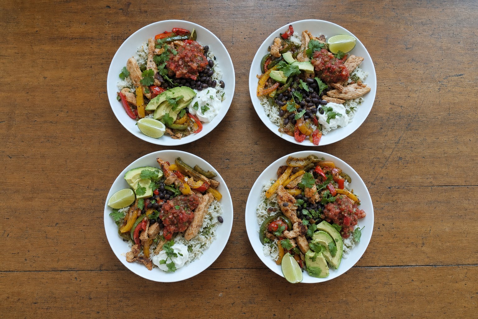 Taças de Frango Fajita