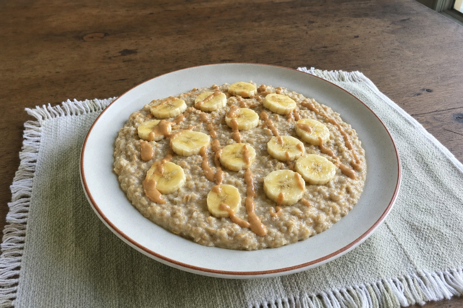 Aveia de Proteína com Banana e Manteiga de Amendoim