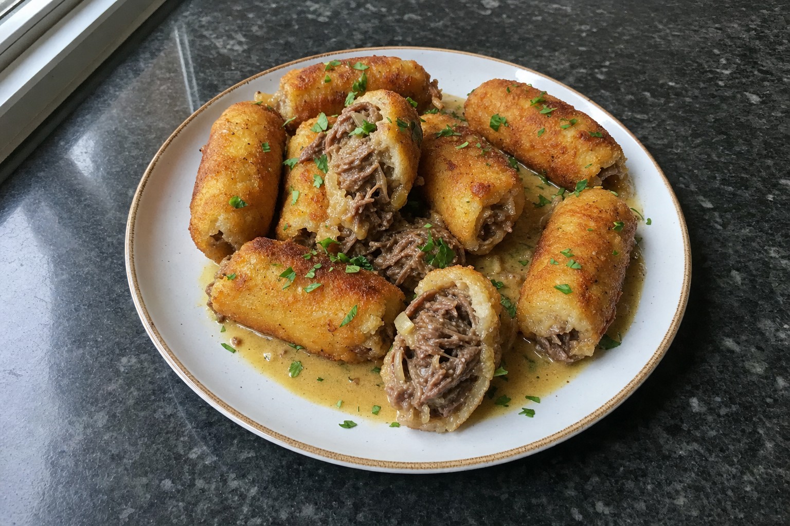 Croquetes de carne com farinha de arroz
