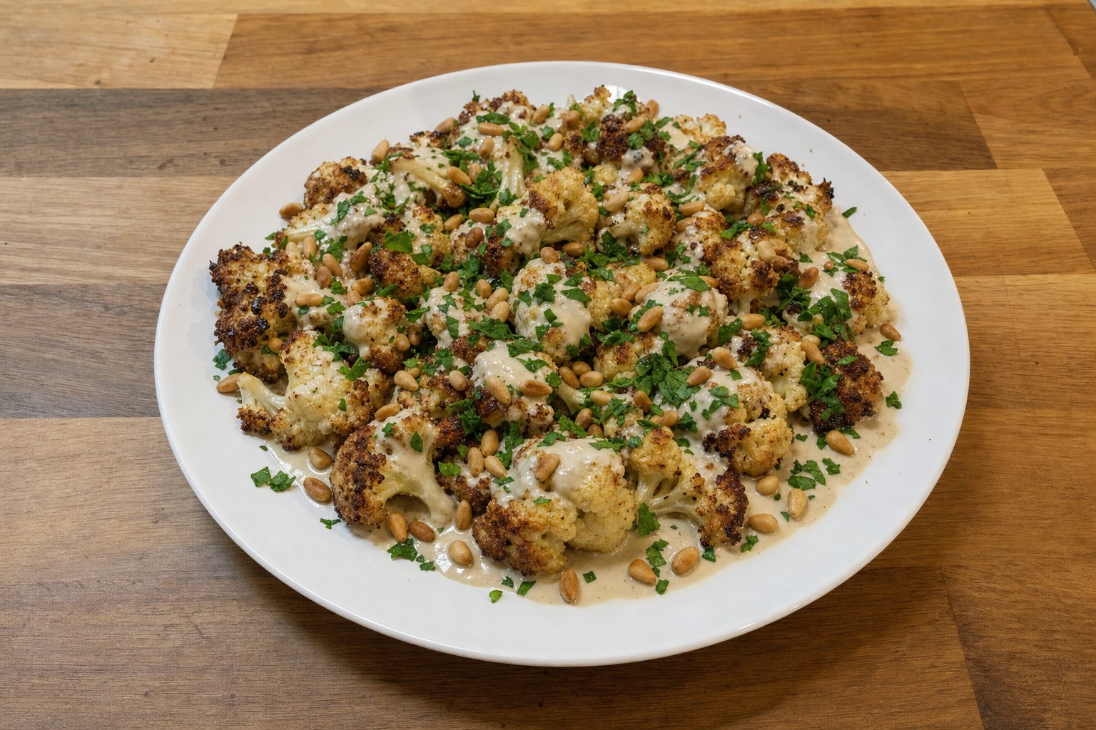 Couve-flor assada com molho de tahini