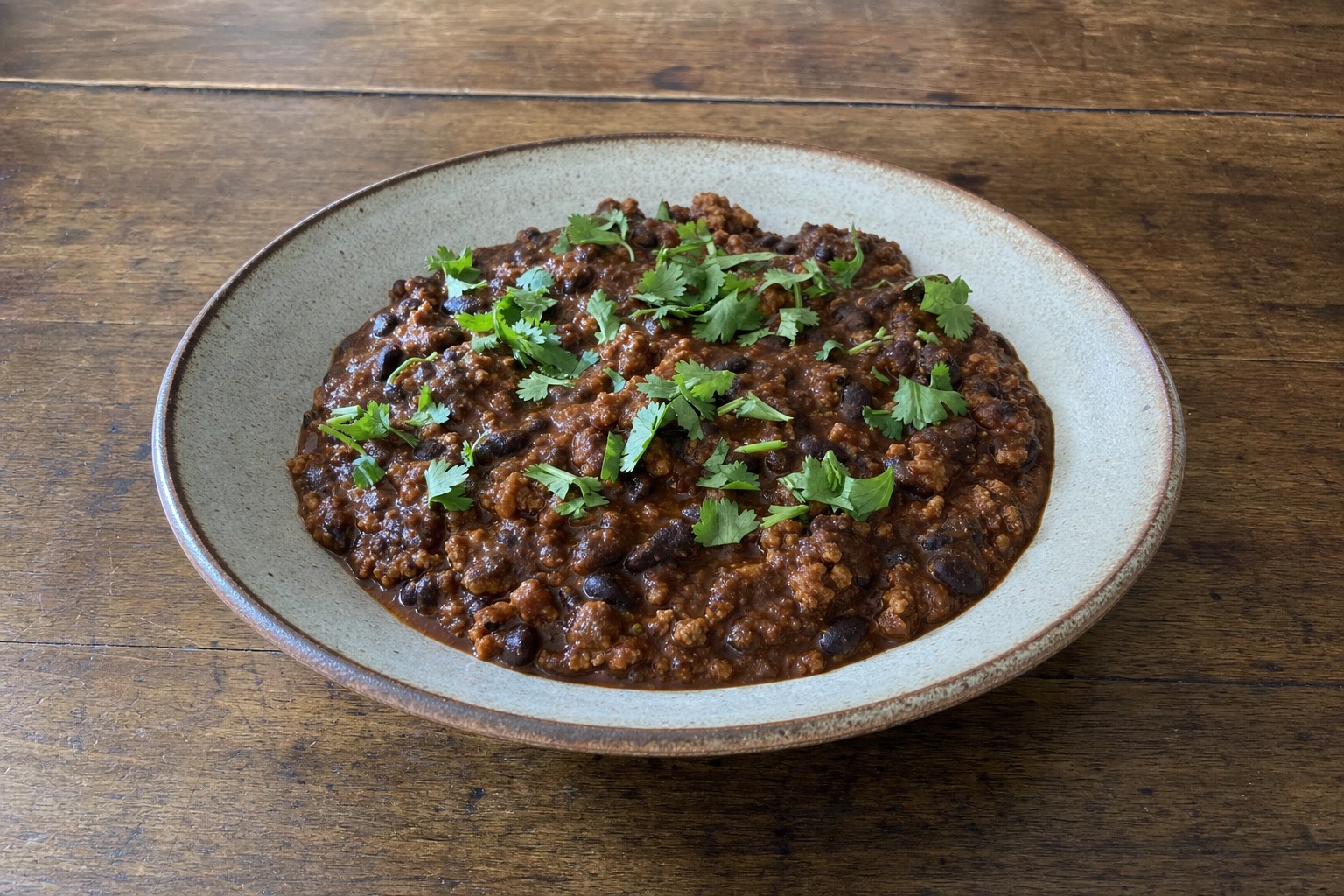 Chili de Feijão Preto e Peru