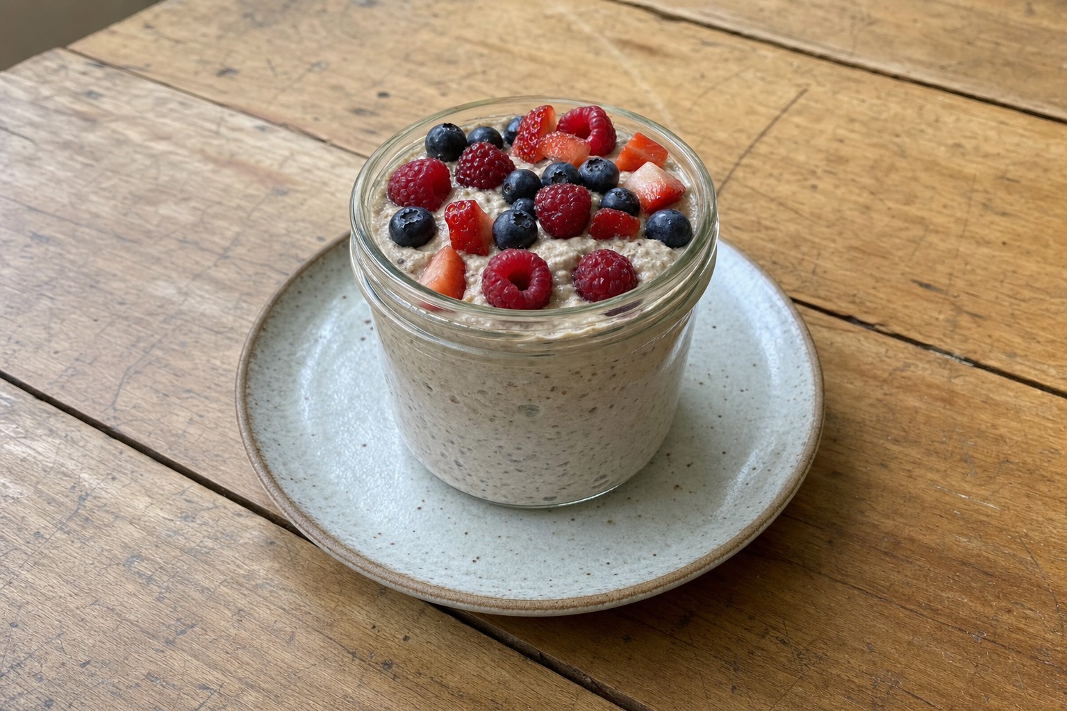 Overnight Oats de Frutos Vermelhos
