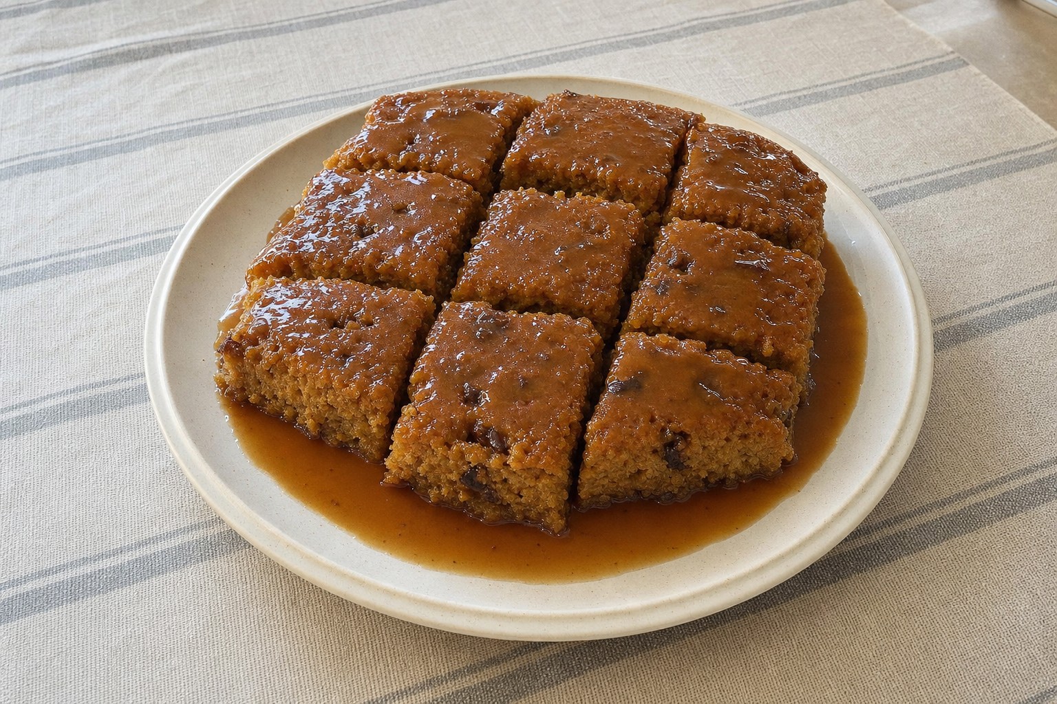 Pudim Pegajoso de Tâmaras com Molho Toffee