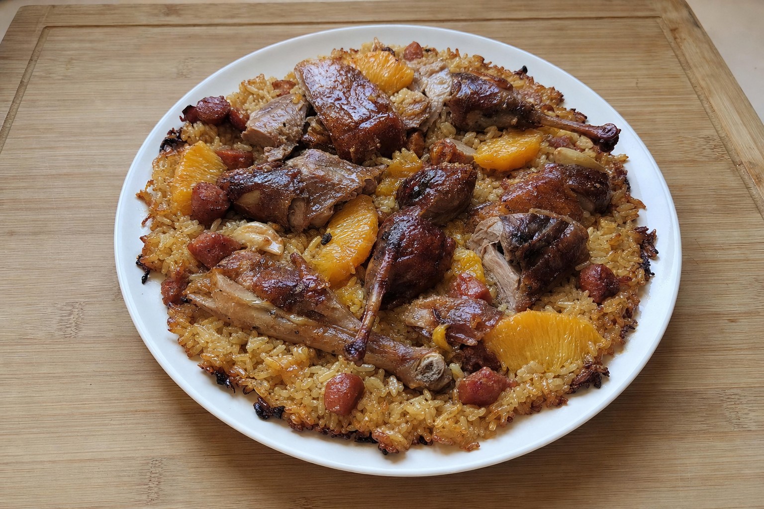Arroz de pato assado com laranja