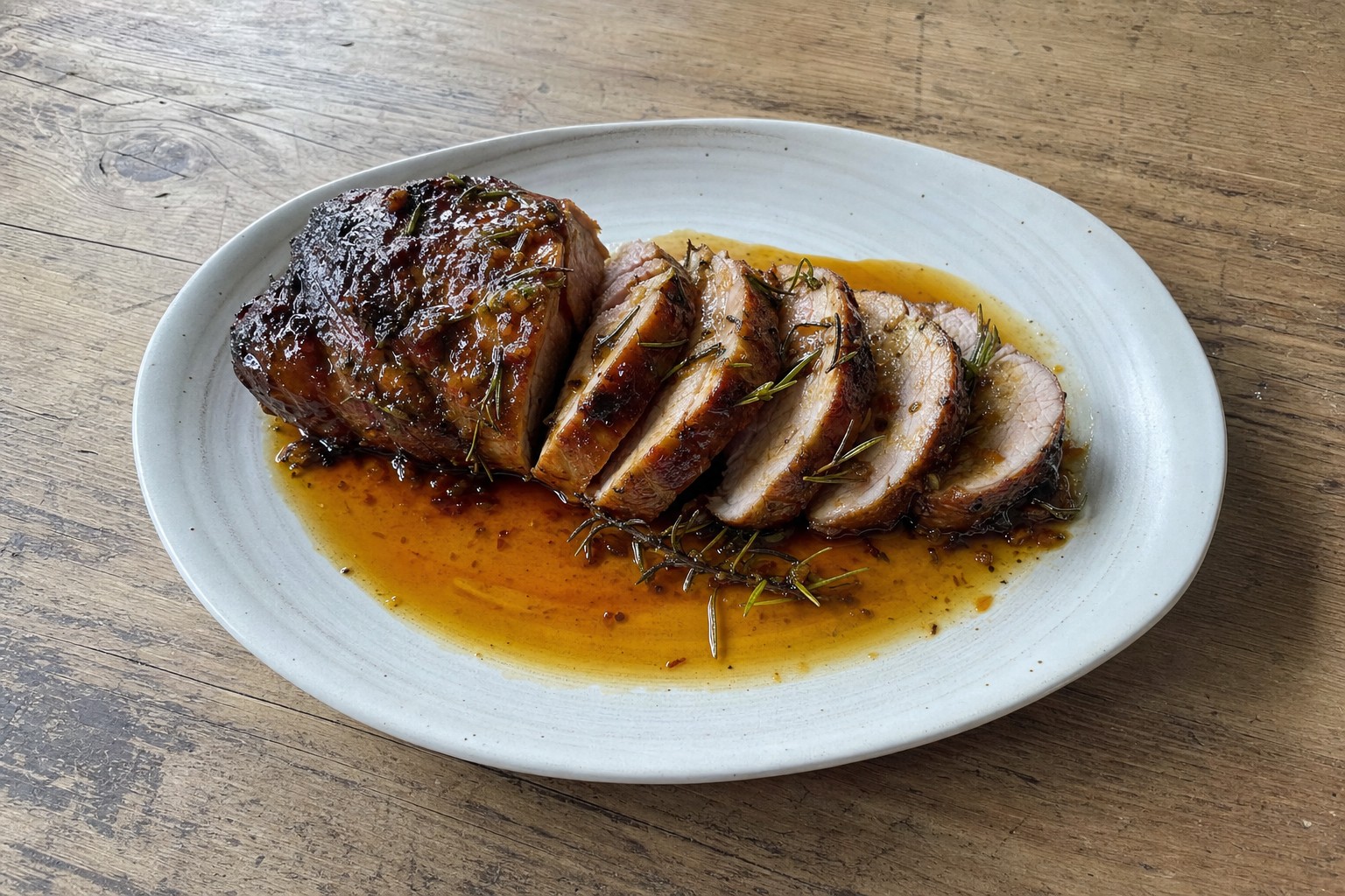 Lombo de porco com laranja e mel no forno