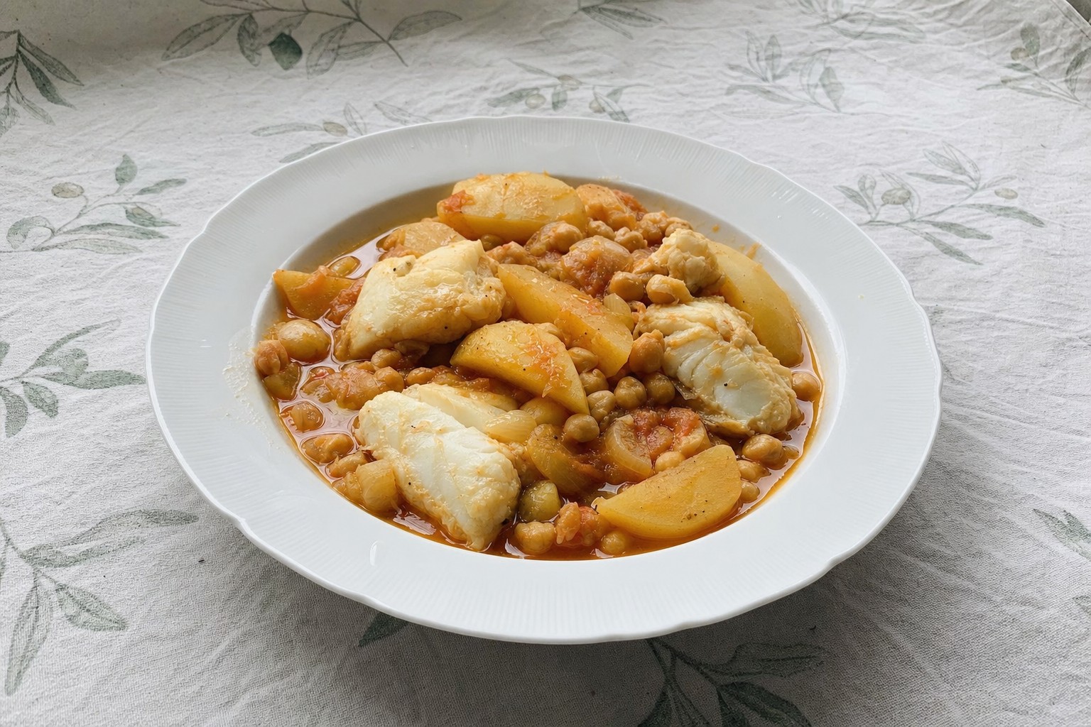 Ensopado de bacalhau com grão