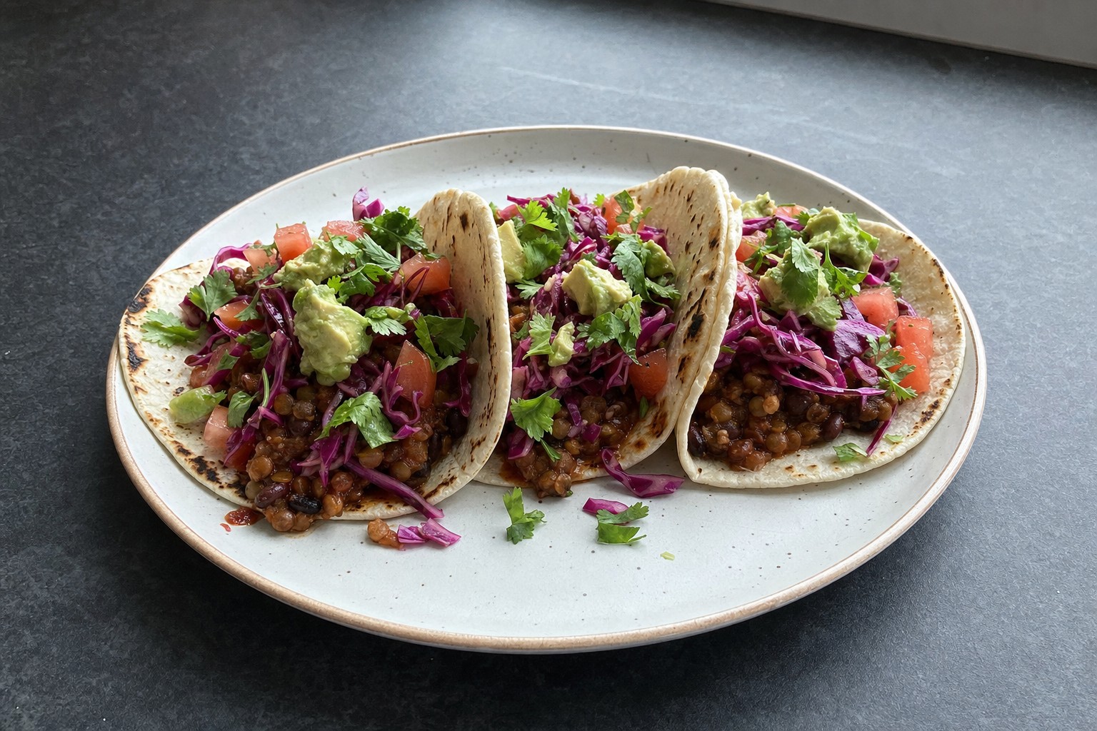 Tacos de Lentilhas Especiadas