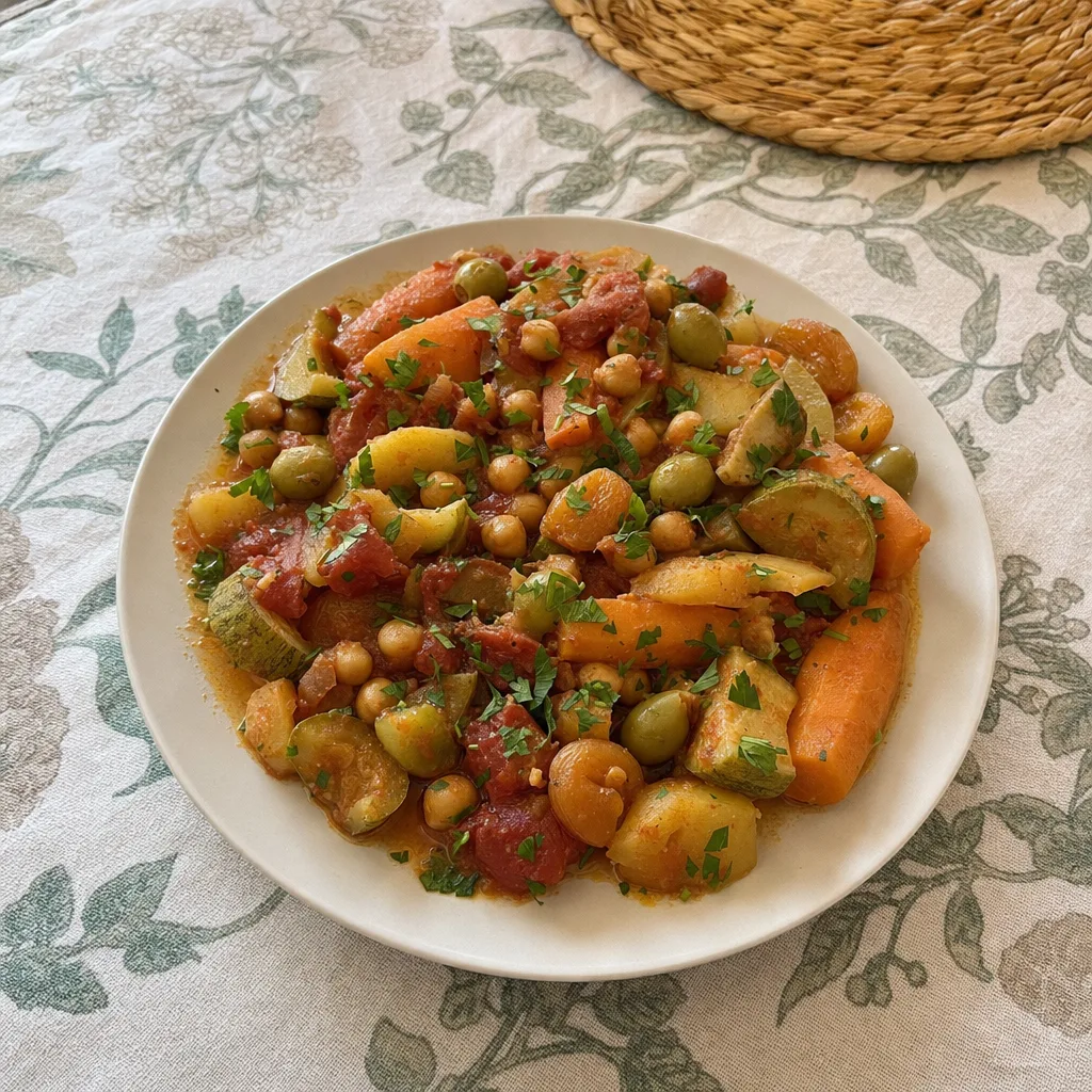 Tagine de Legumes Marroquino com Grão-de-Bico
