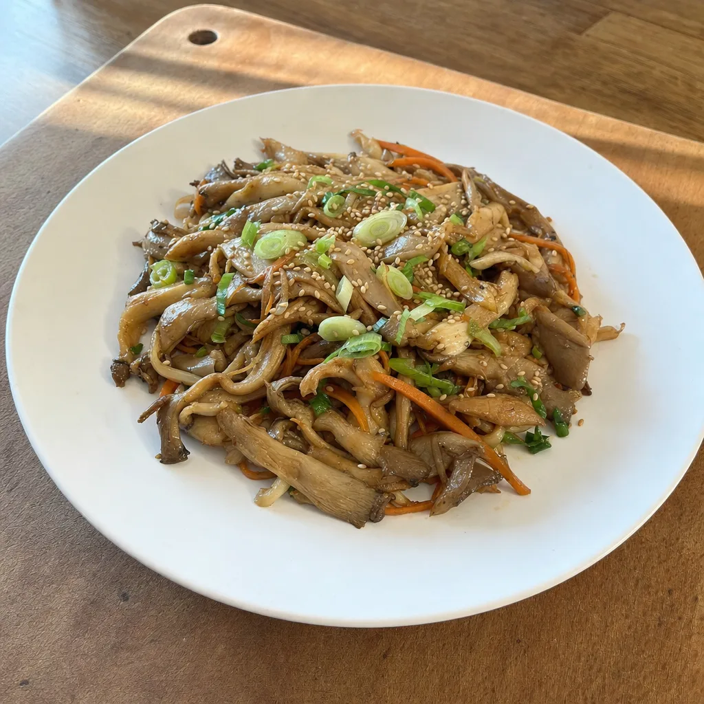 Cogumelos Salteados à Coreana (Beoseot Bokkeum)