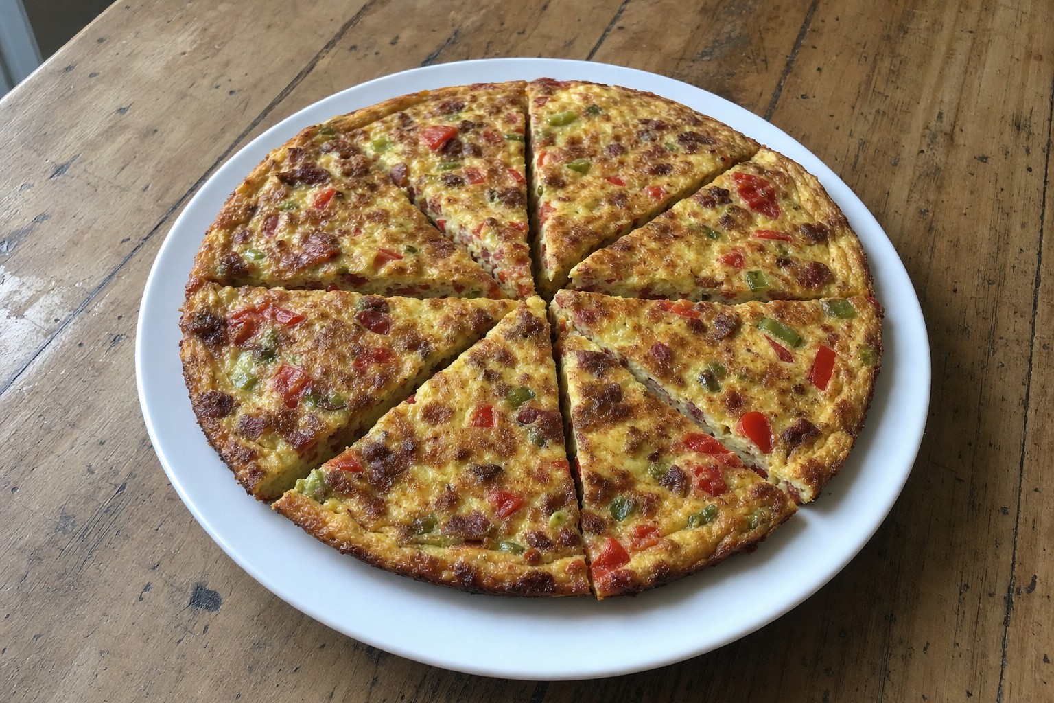 Frittata portuguesa com chouriço e pimentos