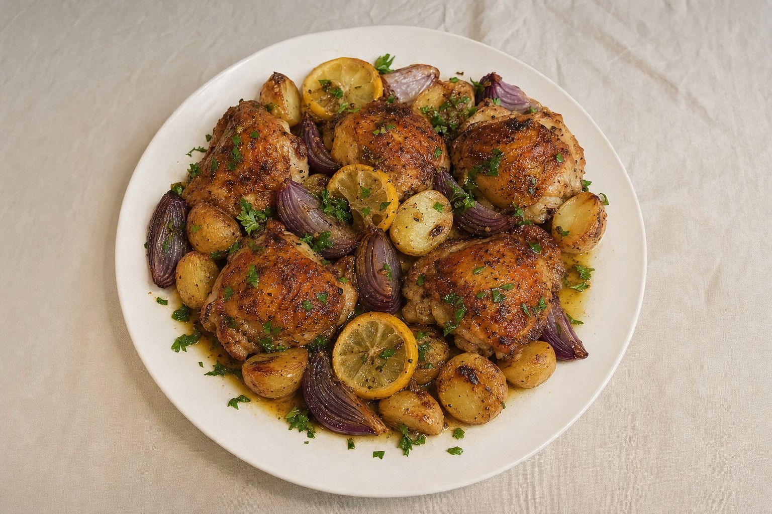 Frango com Batatas ao Limão e Ervas