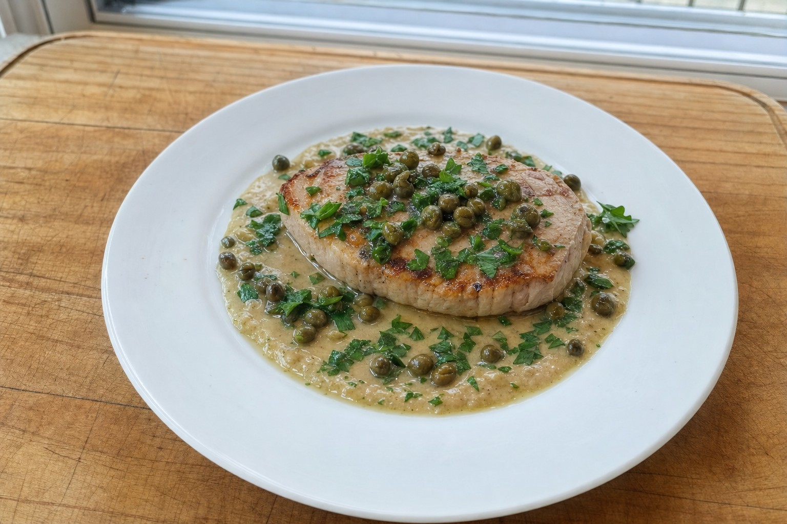 Atum Selado com Molho de Alcaparras Estilo Vitello