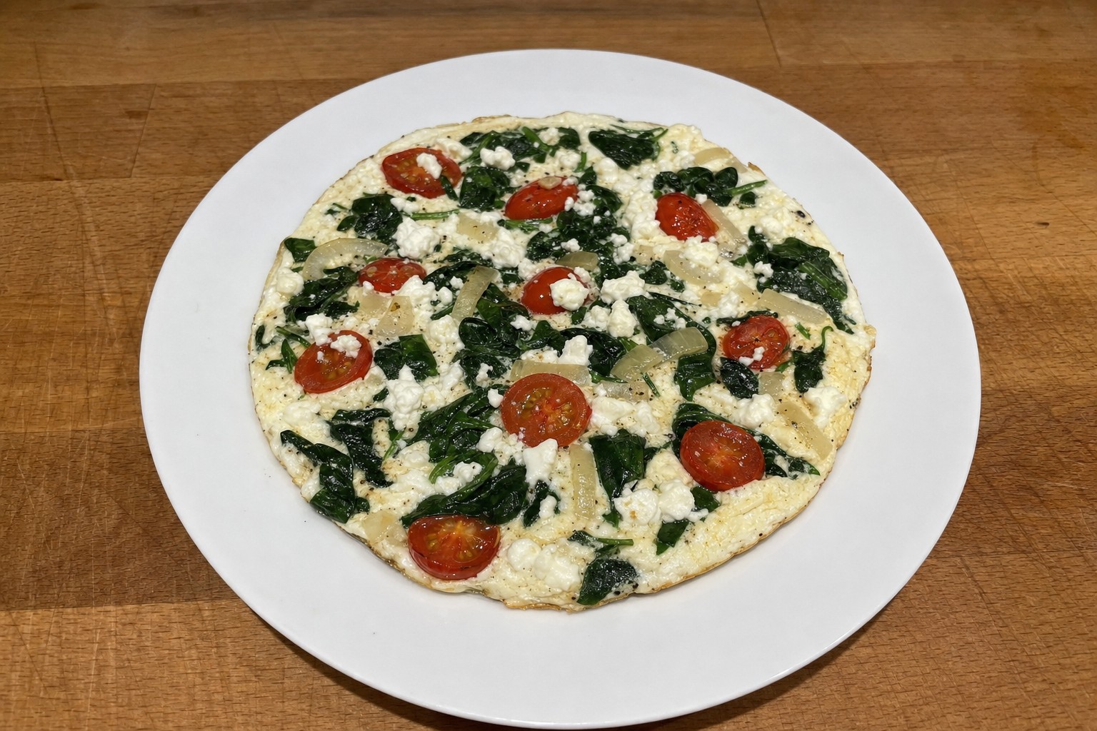 Tortilha de Claras com Espinafres e Tomate