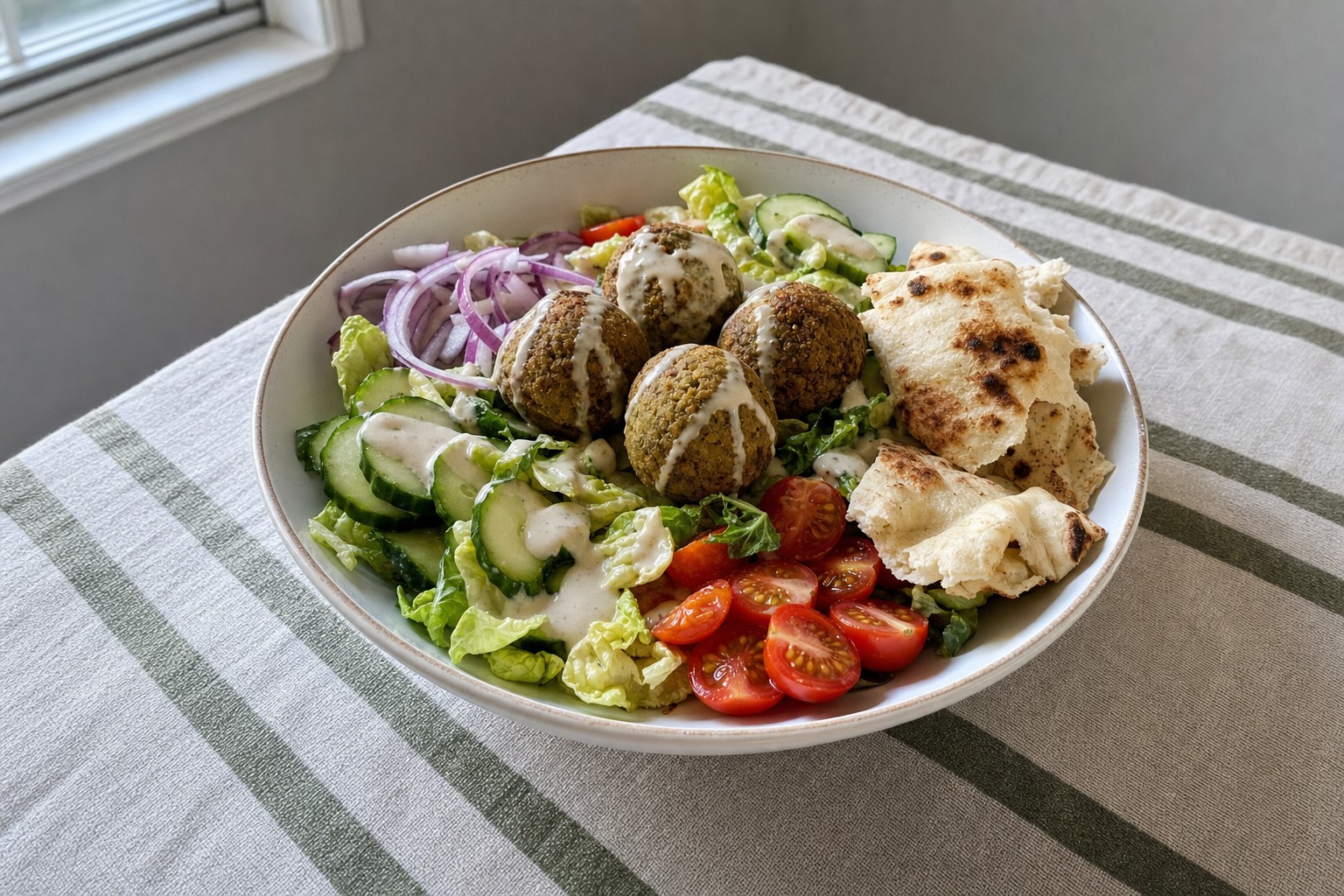 Bowl de Falafel com Molho de Tahini