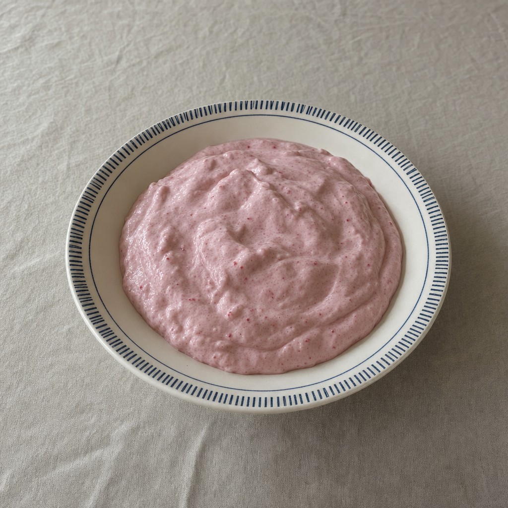 Mousse proteica de morango (protein fluff)
