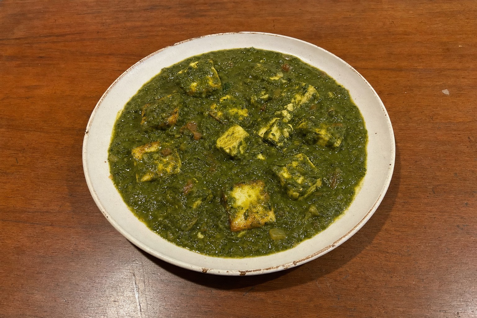 Palak Paneer (Caril de Espinafres com Queijo Fresco Indiano)