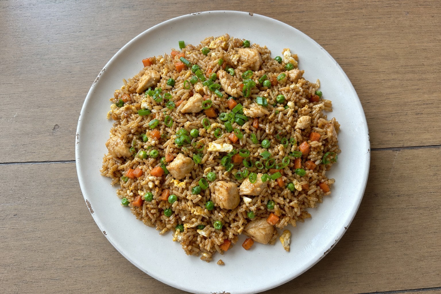 Arroz Frito de Frango ao Estilo Cantonês