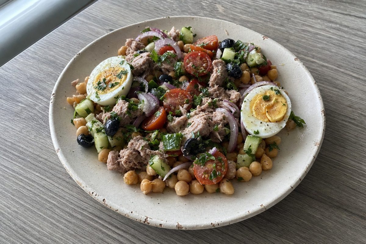 Bowl de Atum, Grão e Ovo Cozido
