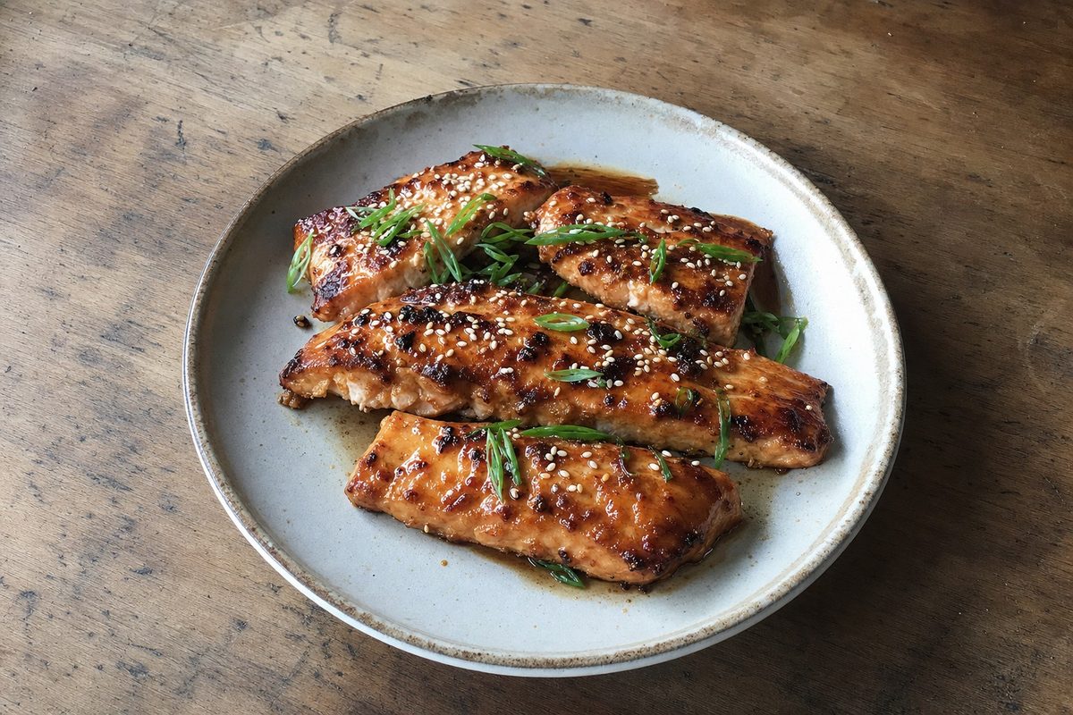 Salmão Glaceado com Miso