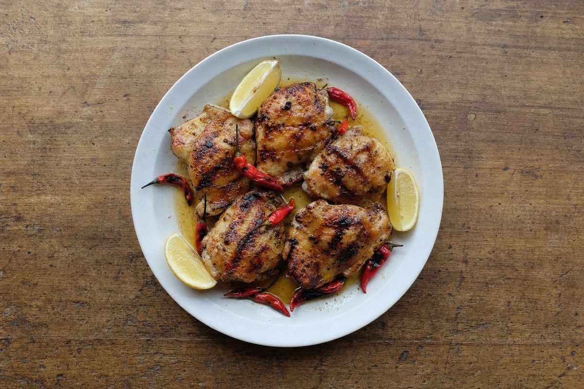 Frango com piri-piri e limão