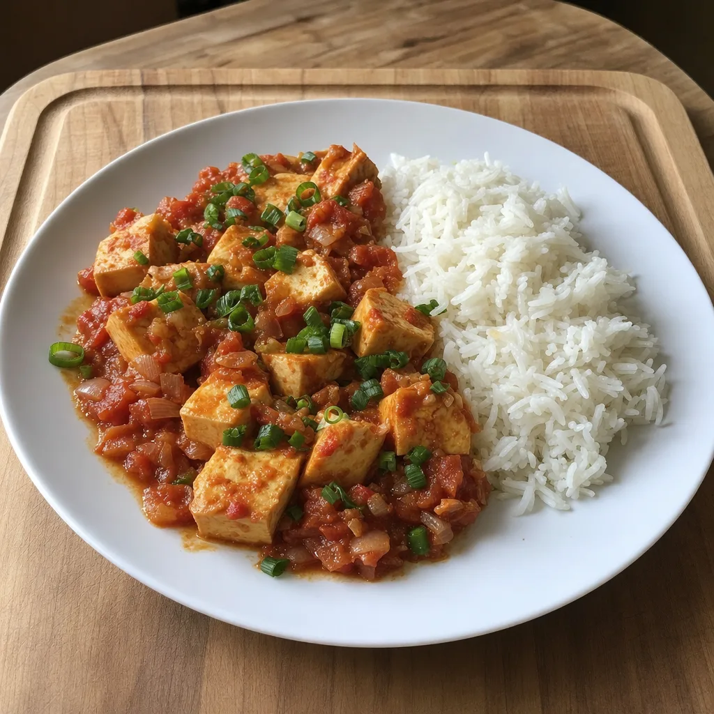 Tofu frito em molho de tomate (Đậu Hũ Sốt Cà Chua)