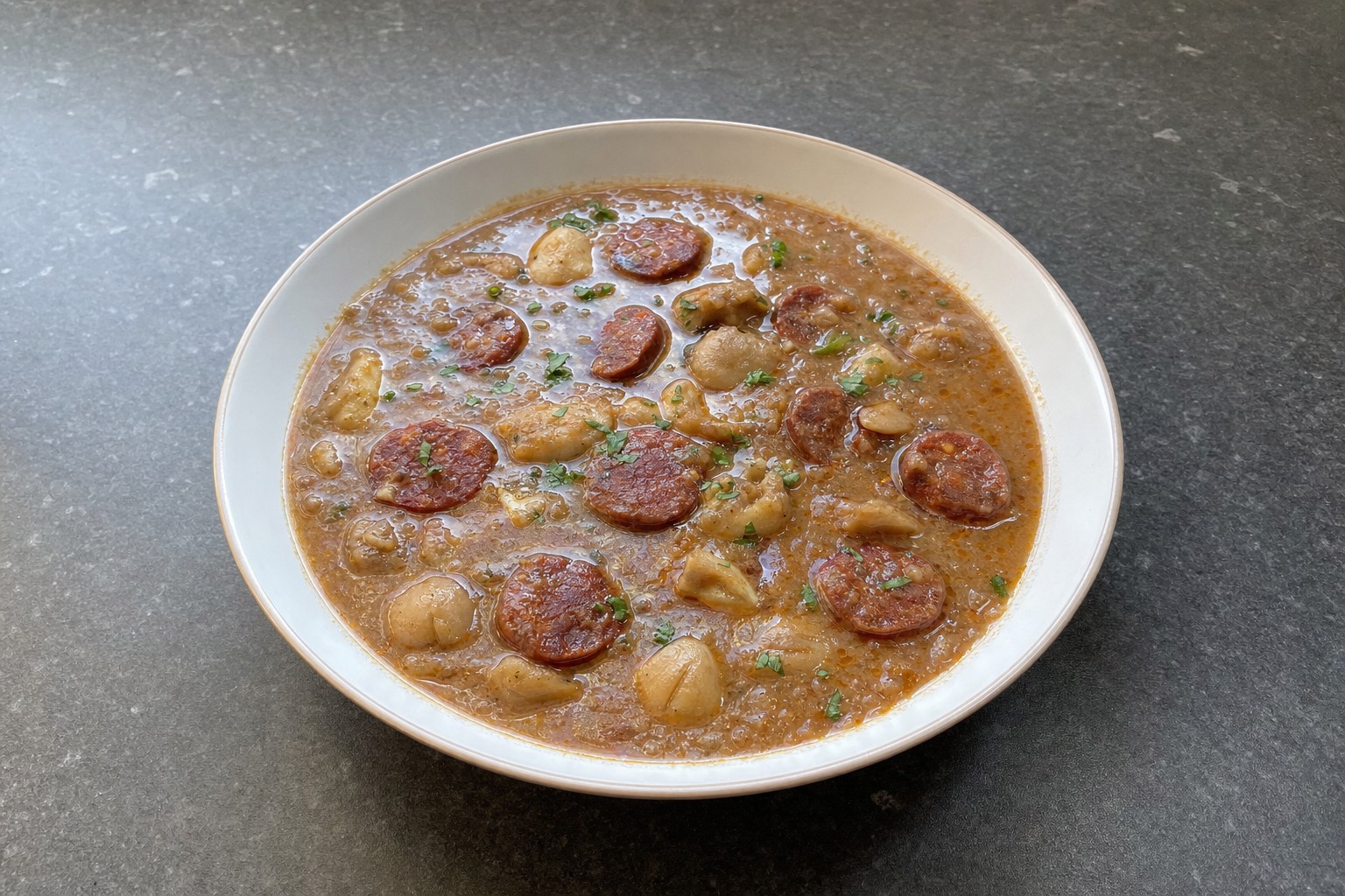 Caldo de castanhas com chouriço