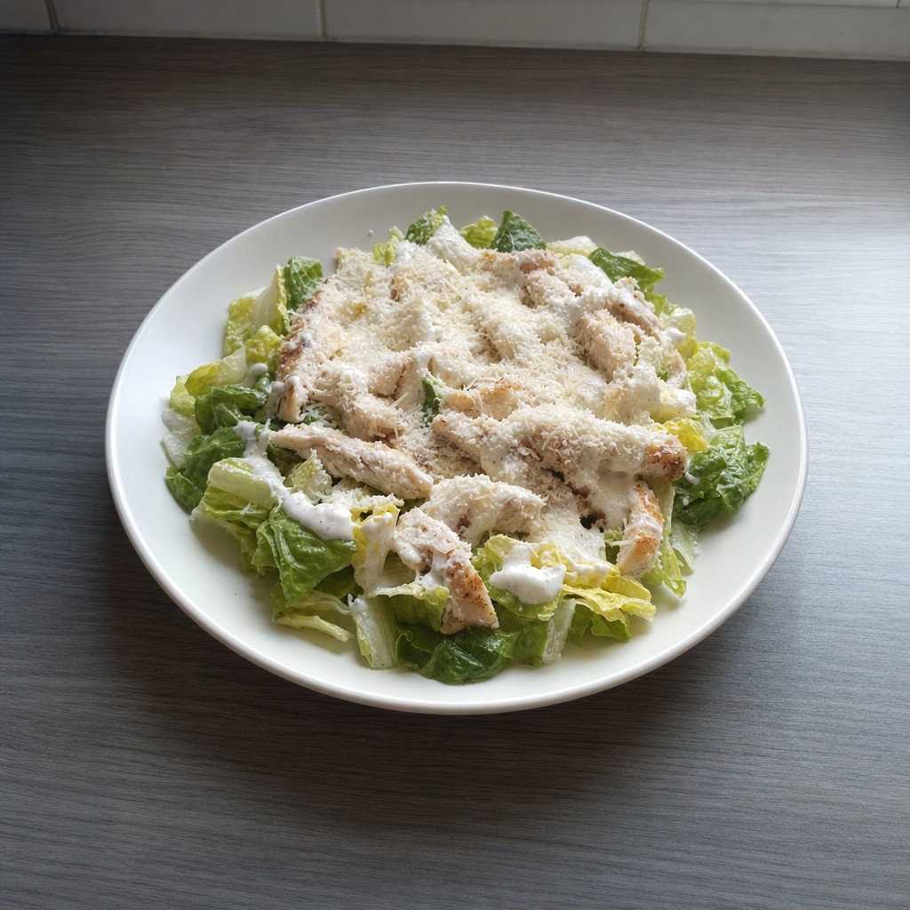 Salada César Fit de Frango com Molho de Iogurte Grego