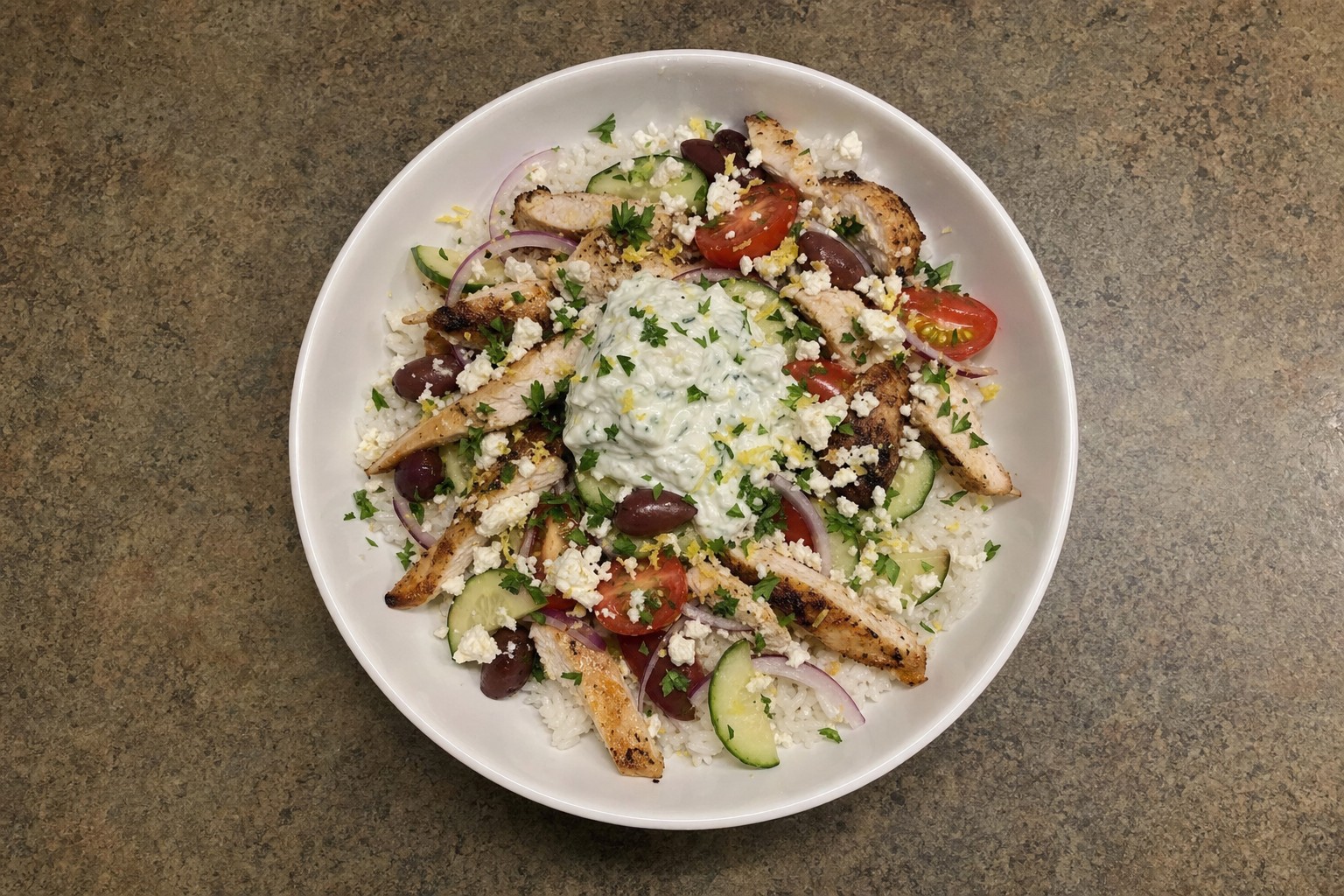 Taças de Frango Grego com Tzatziki